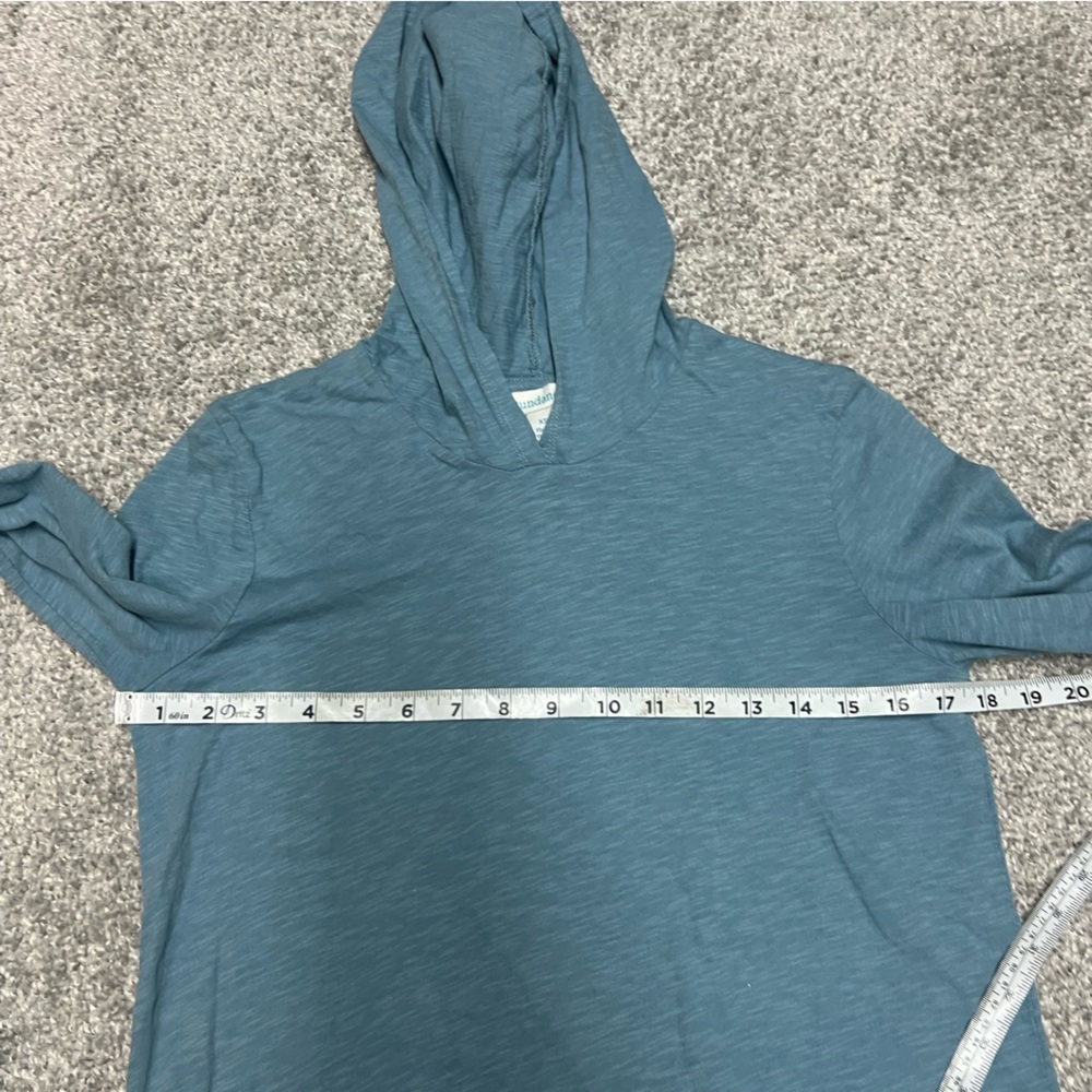 Sundance Shirt Womens XS Blue Hooded Long Sleeve Cotton Cross Hem Pullover - Picture 3 of 6